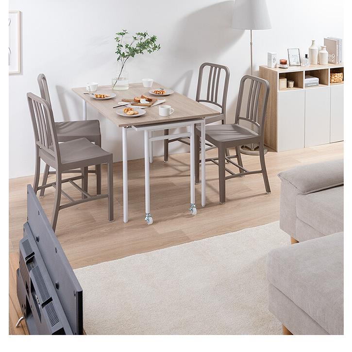 ダイニングテーブル 伸縮式 テーブル デスク 机 伸長 伸びる 拡張