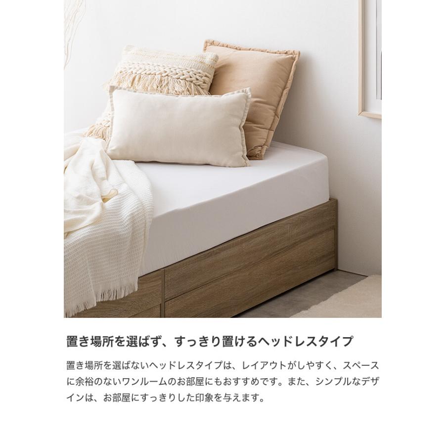 【高密度ポケットコイルマットレス付 】ベッド シングルベッド ベッドフレーム フレーム 収納付きベッド シングル 引き出し 収納付き 大容量 北欧