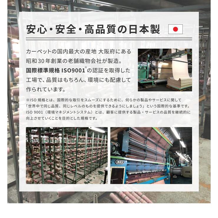 カーペット ラグ 絨毯 フロア マット ループパイル メテオ 立体 波 平織 抗菌 防臭 フリーカット 日本製 江戸間6畳 切れる 床暖房 ホットカーペット対応_13