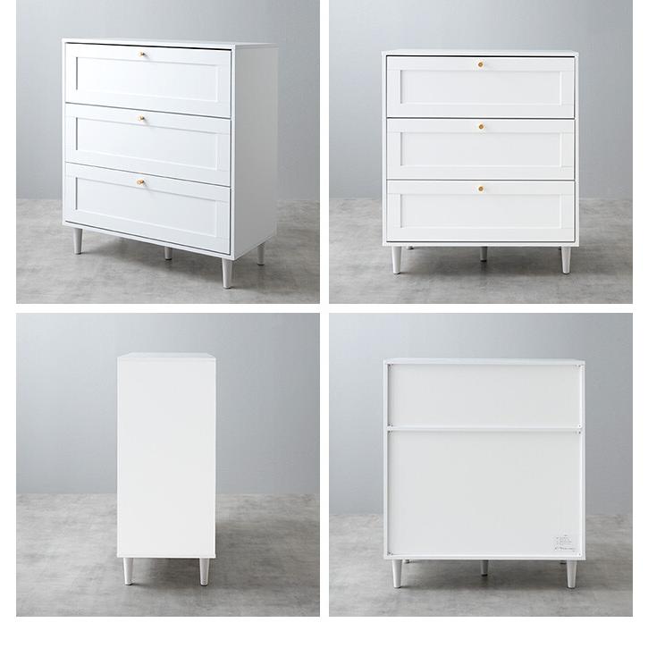 Calan カラン チェスト タンス ローチェスト 3段 白 引き出し かわいい