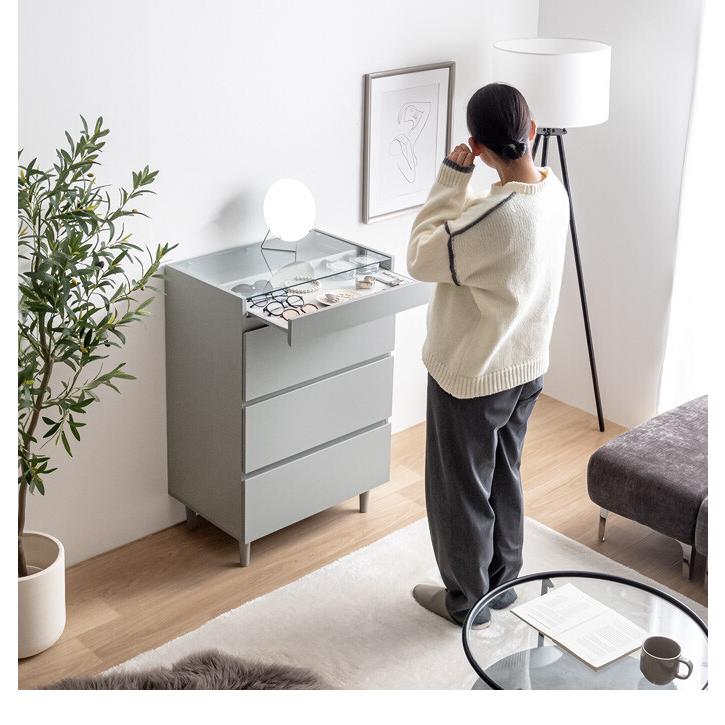 チェスト ショーケース付き キャビネット タンス 収納棚 サイドボード