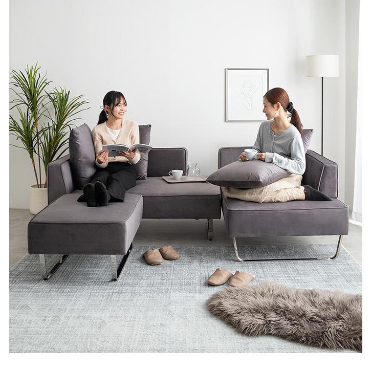 3人掛けカウチソファ カウチソファ ソファー オットマン ユニット