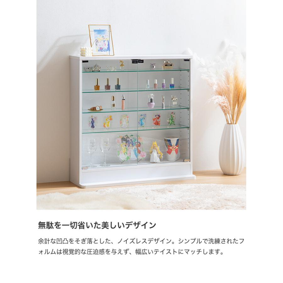 コレクションケース フィギュア ガラスコレクションケース 奥行28 ホワイト コレクションケース ガラスケース コレクションシェルフ シェルフ 奥行