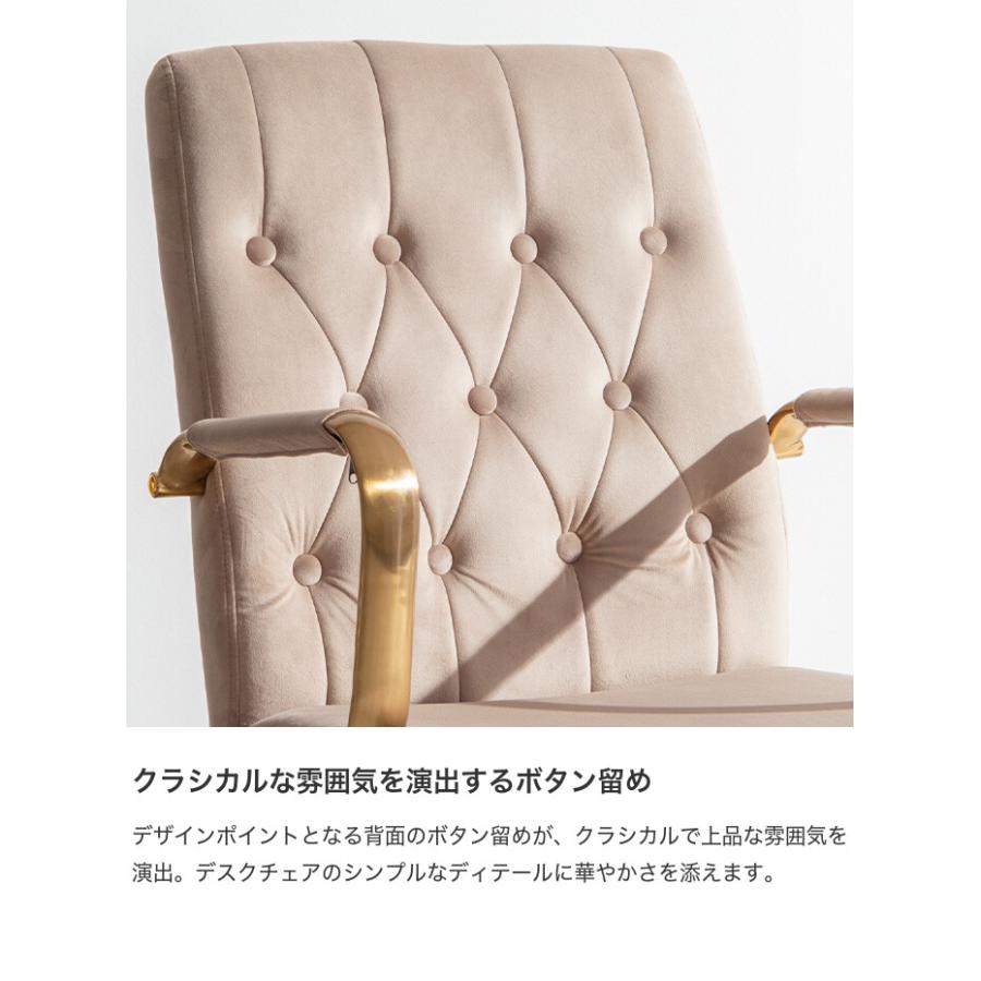 デスクチェア オフィスチェア ベロア ハイバック キャスター付 昇降