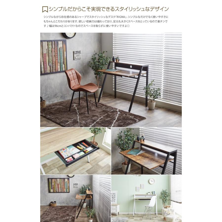 デスク ゲーミングデスク パソコンデスク 机 ヴィンテージ レトロ スタイリッシュ 木製 アイアン コンパクト お洒落 かっこいい 収納 引き出し_3