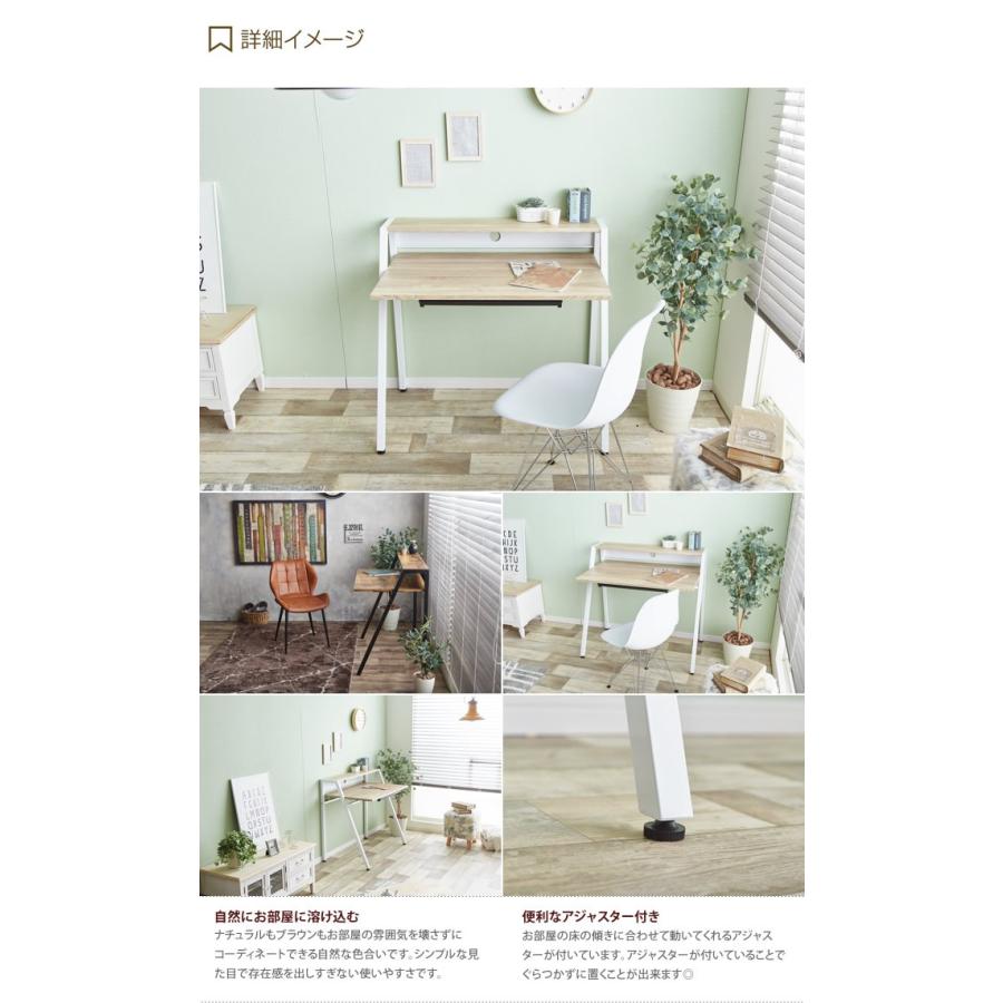 デスク ゲーミングデスク パソコンデスク 机 ヴィンテージ レトロ スタイリッシュ 木製 アイアン コンパクト お洒落 かっこいい 収納 引き出し_9