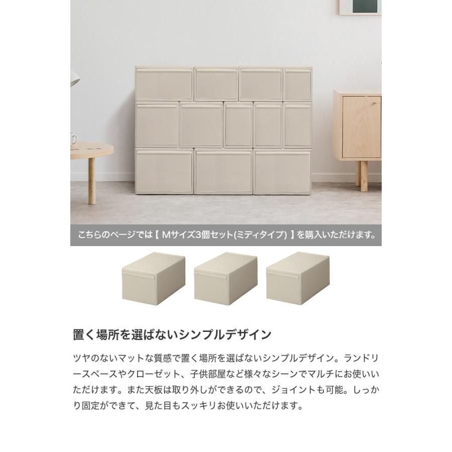 収納 カラーボックス 収納ボックス 収納ケース 引き出し 衣装ケース 衣類収納 日本製 Mサイズ ミディ 3個セット ライクイット 積み重ね スタッキング_1