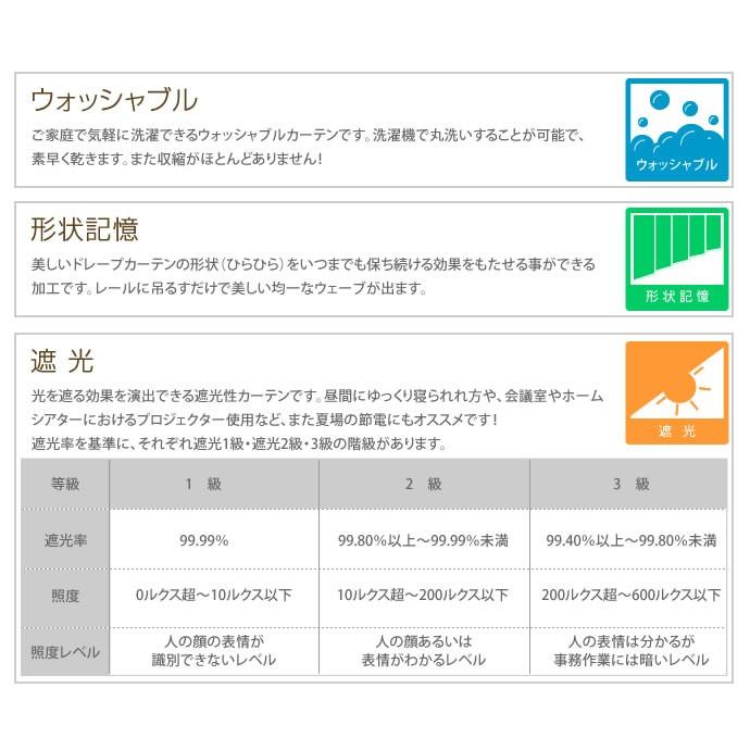 100cm×200cm カーテン 遮光カーテン 北欧 おしゃれ 日本製 洗濯OK 冷暖房効率UP 遮光 形状記憶 リビング 寝室 インテリア Ihana 1枚入り｜eeena｜06