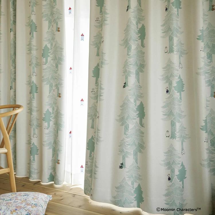 【2枚セット】スミノエ　ムーミン遮光カーテン178cm丈 スミノエ ムーミン カーテン 遮光 2級 100×178cm 洗濯OK プート