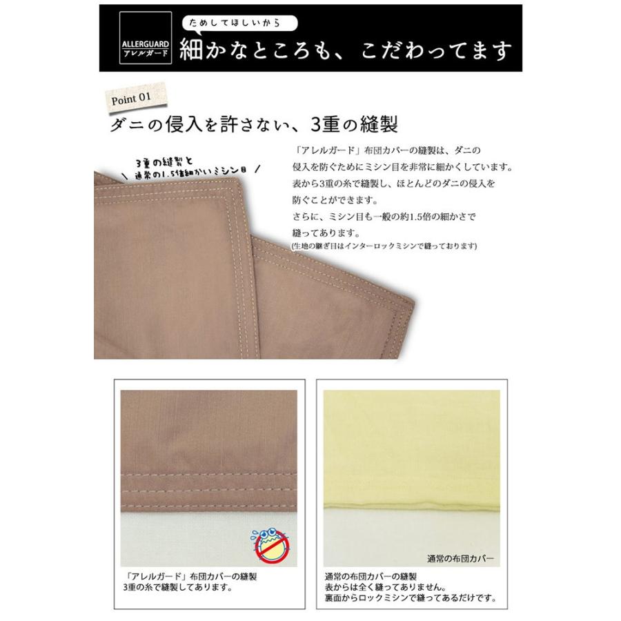 敷布団カバー シングルスーパーロング 105×235cm 防ダニ アレルガード