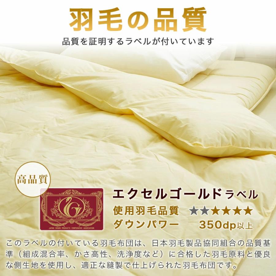 羽毛布団セット 3点 シングル スーパーロング ダックダウン 230cm 長身