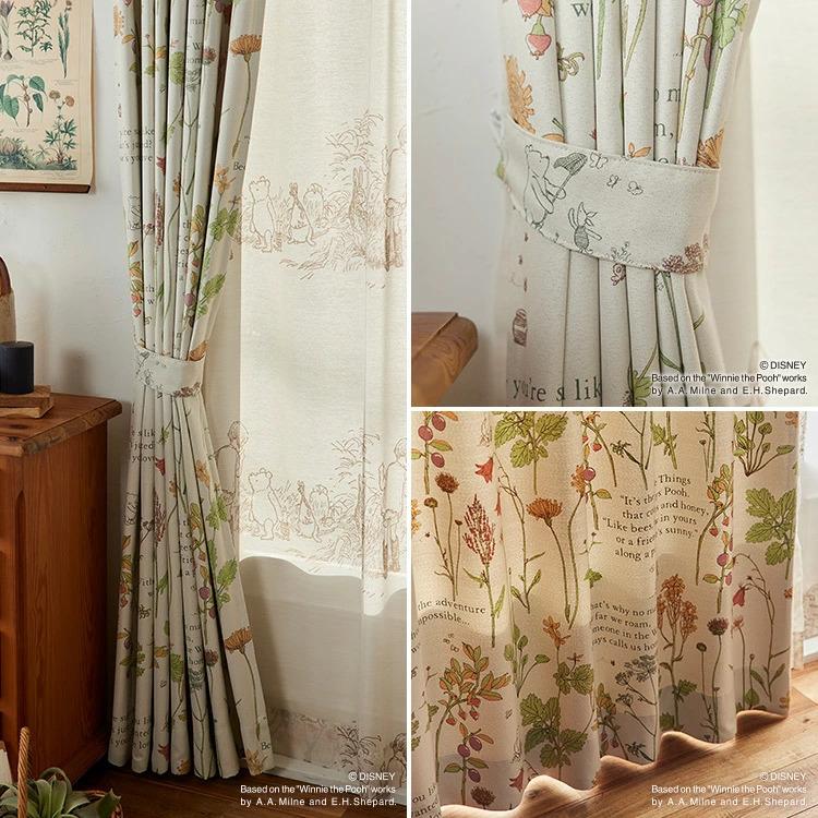 スミノエ ディズニー カーテン 遮光 3級 100×178cm 洗濯OK プー/フロム