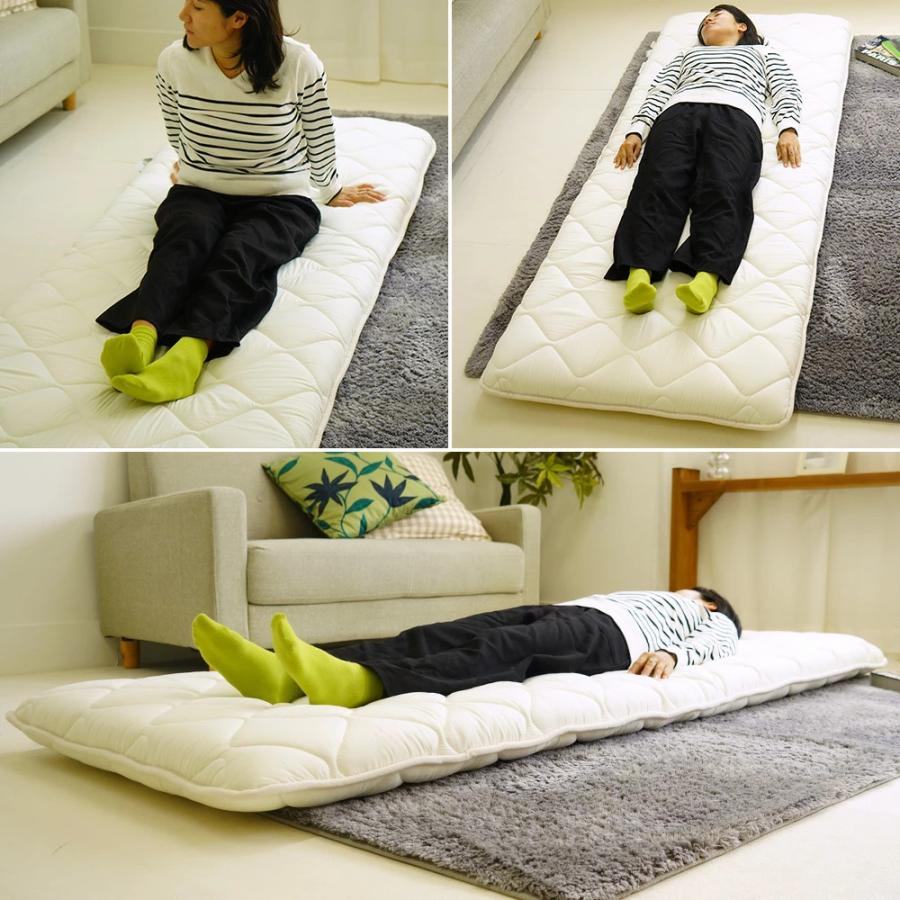布団セット 2点 セミシングル 80×200cm 厚さ約9.5cm 敷布団 増量タイプ