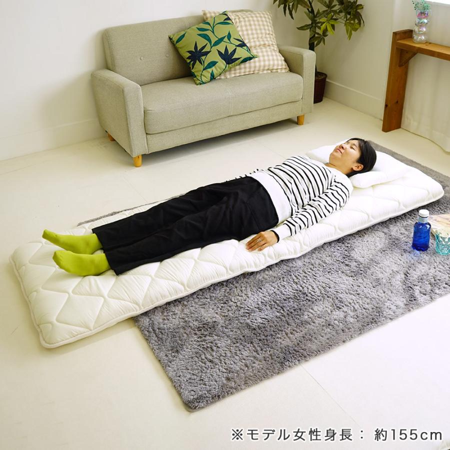 敷き布団 セミシングル 70×200cm 増量 接触冷感敷きパッド 2点セット