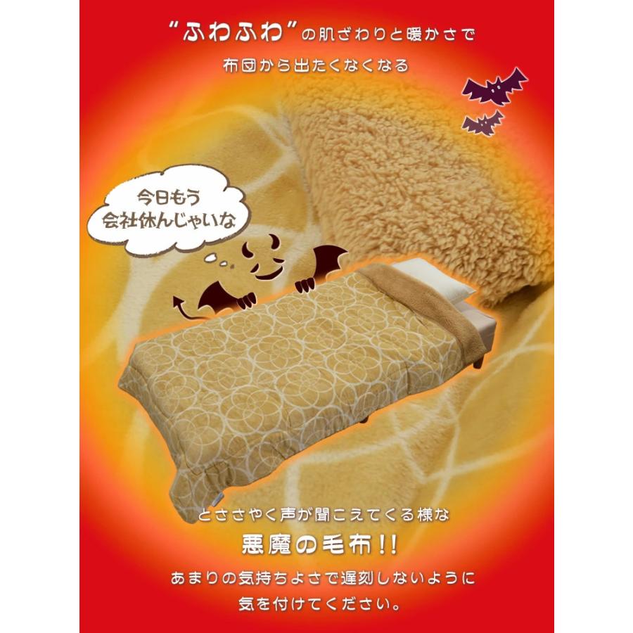 西川（nishikawa） 新悪魔の毛布 暖か毛布 アルミシート入り 竹炭わた