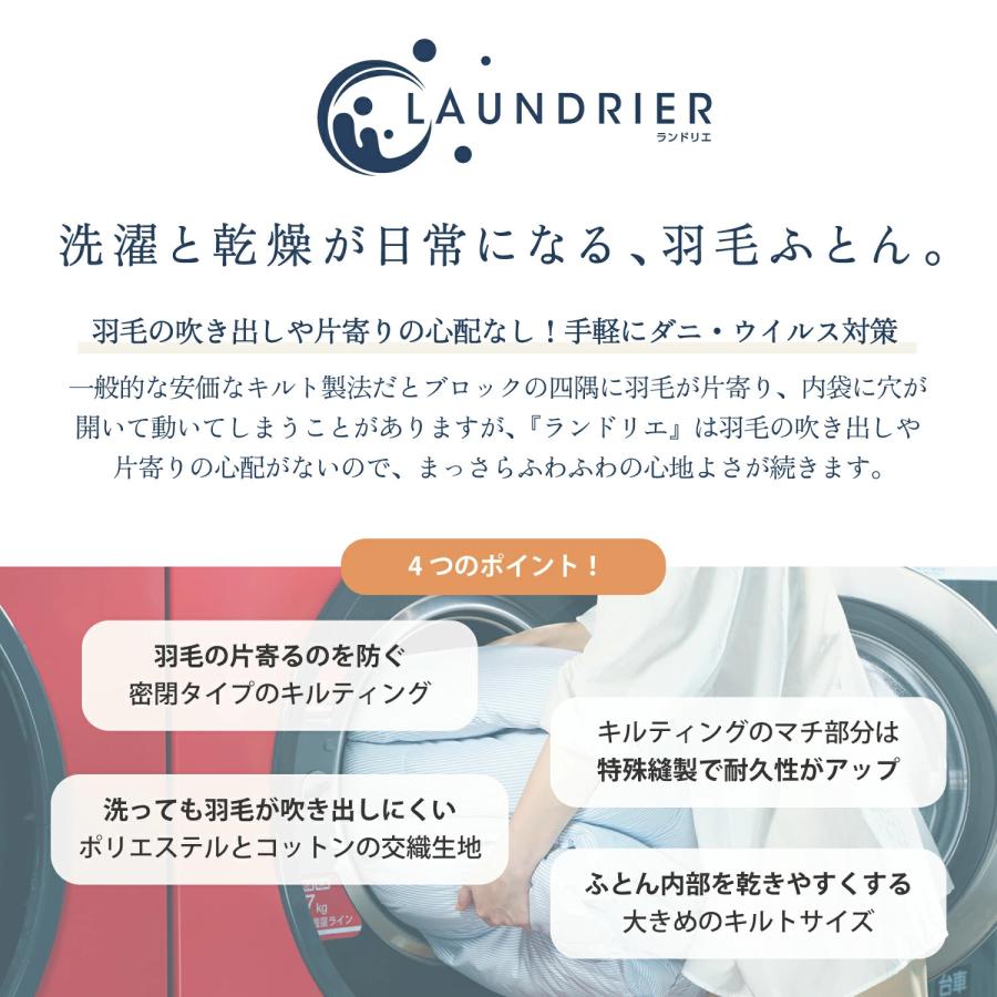 西川（nishikawa） 羽毛布団 シングル 洗える 掛け布団 ランドリエ