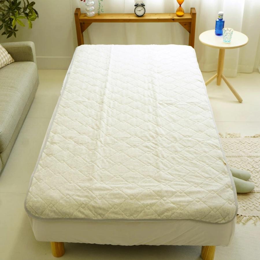 敷きパッド シングル 100×205cm オーガニックコットン シンカーパイル 