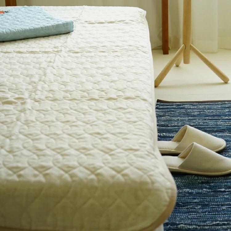 敷きパッド シングルサイズ 100×205cm 本麻 洗える 表地 中わた麻100