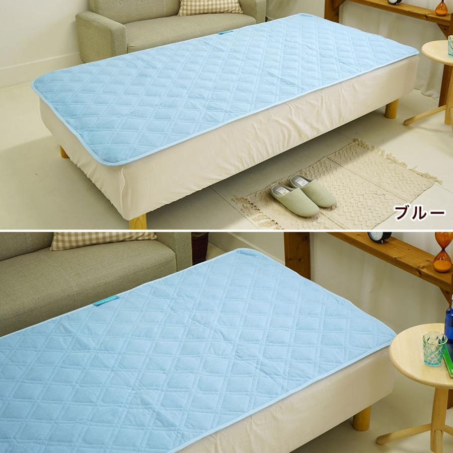敷きパッド シングル 100×205cm OKIPPA パイル地 裏滑り止め付 コム