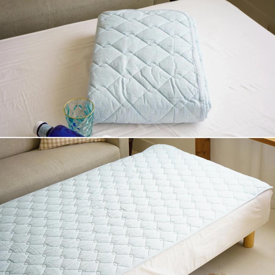 敷きパッド シングル 100×205cm フレンチリネン レーヨン ひんやり 麻 