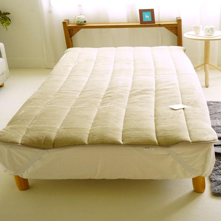 敷パッド シングルサイズ 100×205cm コットン アクリル 日本製 : ええ