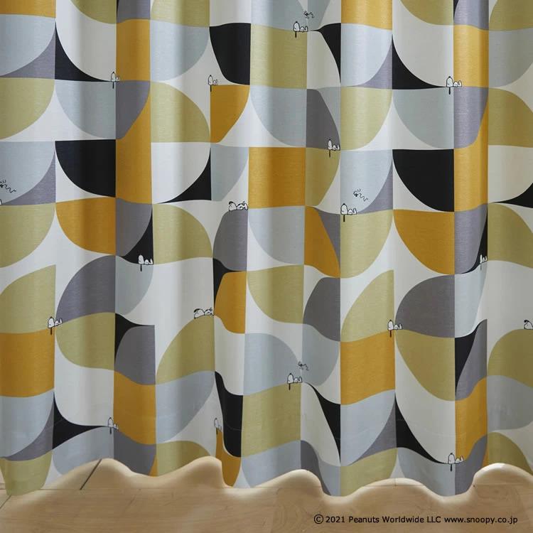 スミノエ スヌーピー カーテン 遮光 2級 100×178cm 洗濯OK スリーピー