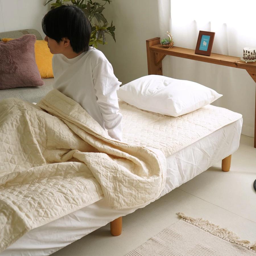 敷きパッド シングルサイズ 100×205cm リネン コットンガーゼ 脱脂綿