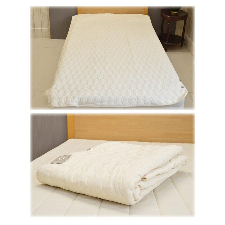 敷きパッド セミダブルサイズ 120×205cm リネン コットンガーゼ 脱脂綿
