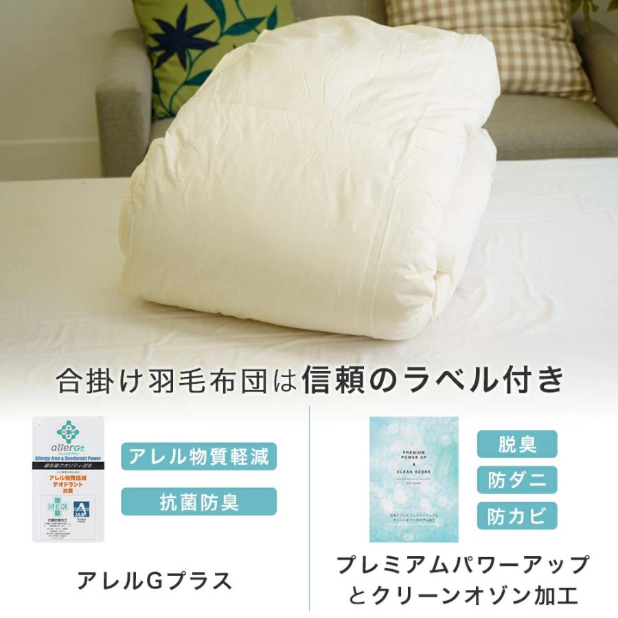 羽毛ダウン掛け布団 150x210cm 2組セット 布団セット 2点 シングル 150×210cm 羽毛肌掛け布団 掛けカバー 綿100