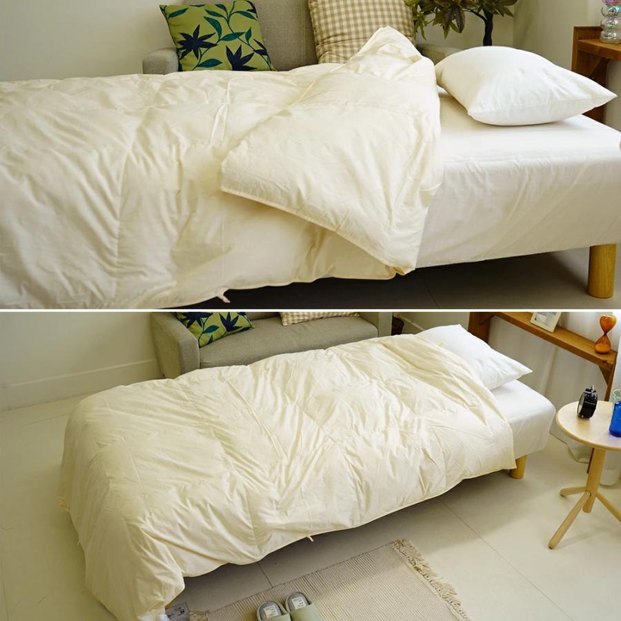 布団セット 2点 シングル 150×210cm 羽毛肌掛け布団 掛けカバー 綿100