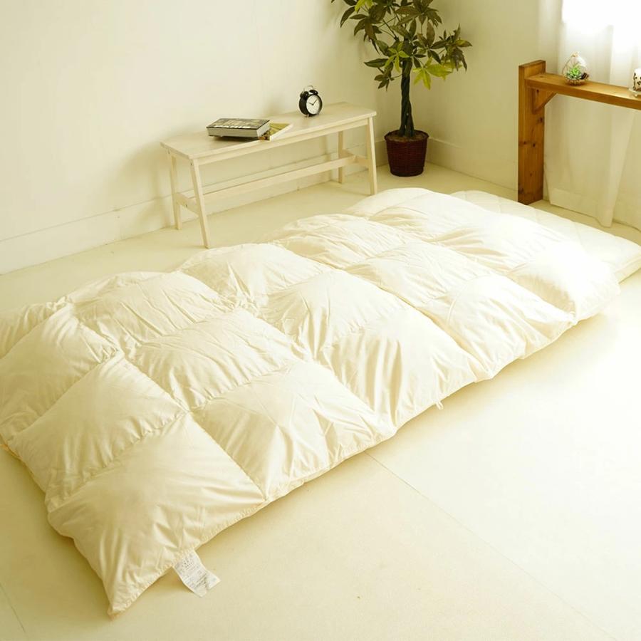 羽毛　掛け布団&敷き布団　セット 布団セット 2点 シングル 羽毛掛け布団 320dp 1.2kg ダウン85% 敷布団