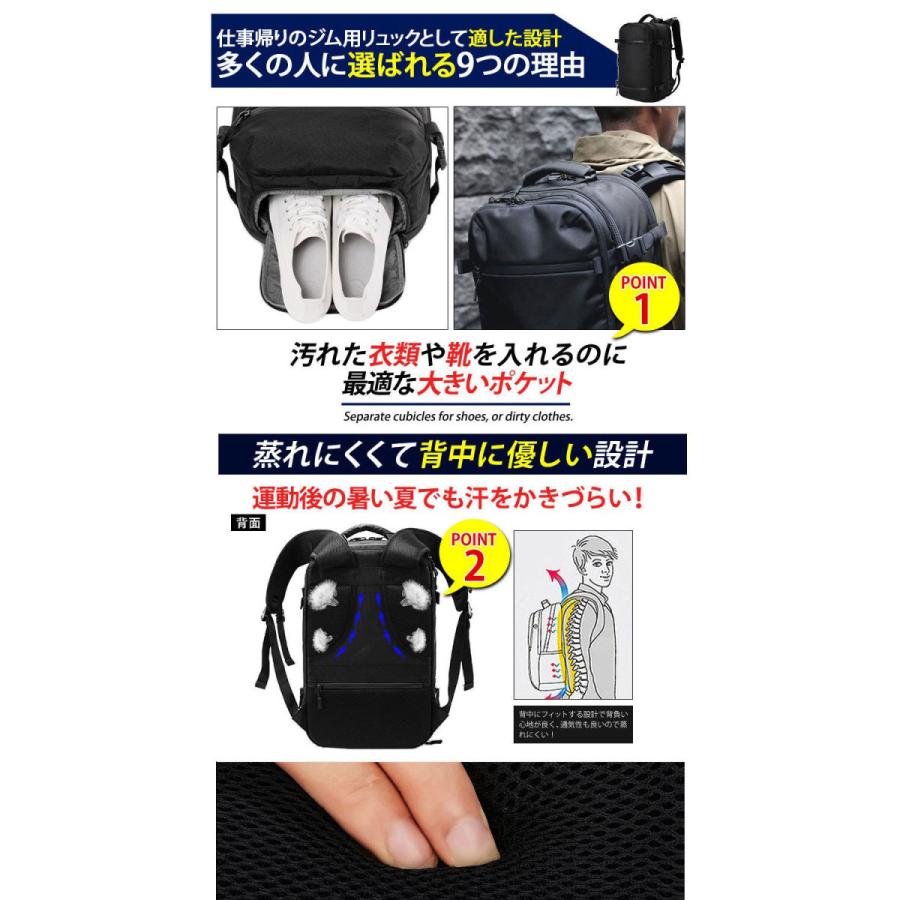 リュック メンズ レディース スポーツリュック ジムバッグ シューズ収納 大容量 バッグ 防水 トレーニング 靴 部活動 旅行 仕事帰りのジム通いに特化 送料無料 Rtbagg 01 Goods Labo 通販 Yahoo ショッピング