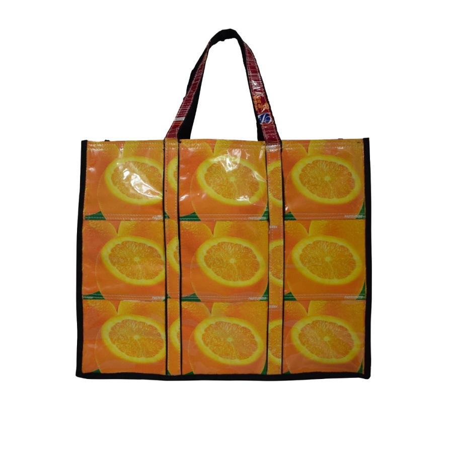 ジュースバッグ オレンジエコバッグ マイバッグ おしゃれ 折り畳み おりたたみ コンビニ バック | 