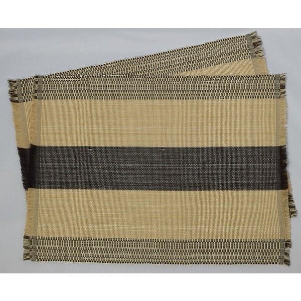 フィリピン 工芸品 Ilocos 地方伝統　手織り　ランチョンマット　2枚組　ブラウン |  | 01