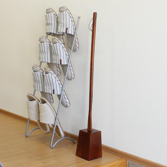 天然木　とち　マグネット式　靴べら/スタンドセット　一点物　手造り 靴べら】天然木製 DXロング靴べらセット 70cm スタンドセット 漆塗り