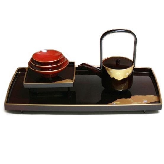 屠蘇器 胴張 四ツ揃え 溜 金雲 : 漆器とキッチン 祭りのええもん 