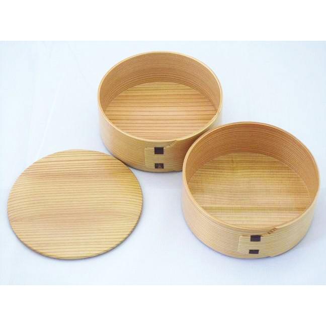 国産 秋田大館工芸社 曲げわっぱ 弁当箱 丸二段姫子重 720ml