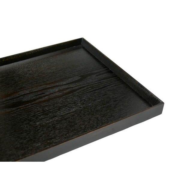 トレー カフェ 木製 お盆 長角膳 黒スリうるし塗 42cm 001-678 : 漆器