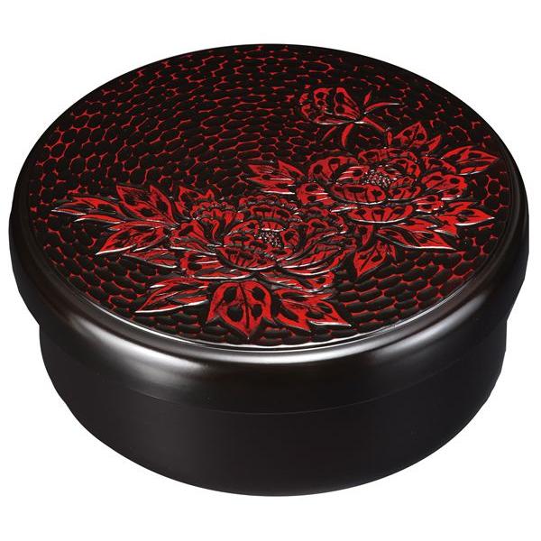 茶びつ 紀州漆器 10.5茶櫃（ちゃびつ） 鎌倉ぼたん フタ両面塗 23664（茶びつ） | 