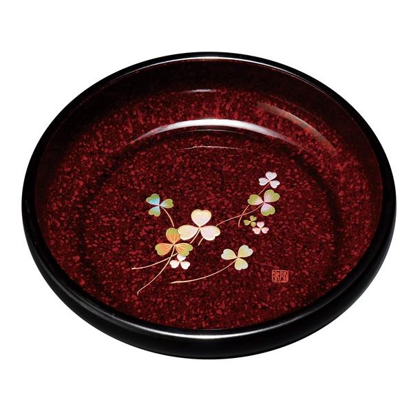 紀州漆器 7.0菓子鉢 石目クローバー | 