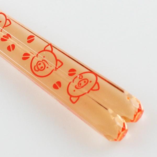 郵送で送料無料  食洗機対応 箸・箸ケースセット アニマルフレンド ぶた 18cm（箸・箸箱セット 箸入れ 子供 かわいい お弁当箱用 携帯箸） |  | 03