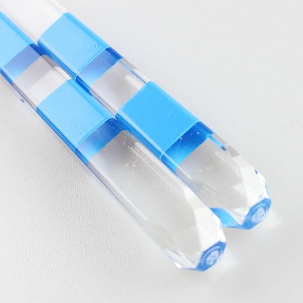 郵送で送料無料  食洗機対応 箸・箸ケースセット クリアボーダー 水色 18cm （箸・箸箱セット 箸入れ 子供 かわいい お弁当箱用 携帯箸） |  | 03