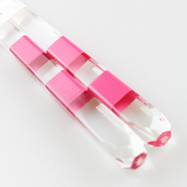 郵送で送料無料  食洗機対応 箸・箸ケースセット クリアボーダー ピンク 18cm （箸・箸箱セット 箸入れ 子供 かわいい お弁当箱用 携帯箸） |  | 03