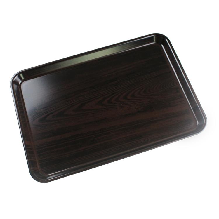 33cm ペット樹脂 ノンスリップトレー 黒檀杢 すべり止め 食洗機対応 電子レンジ対応 (やまかづ) | 