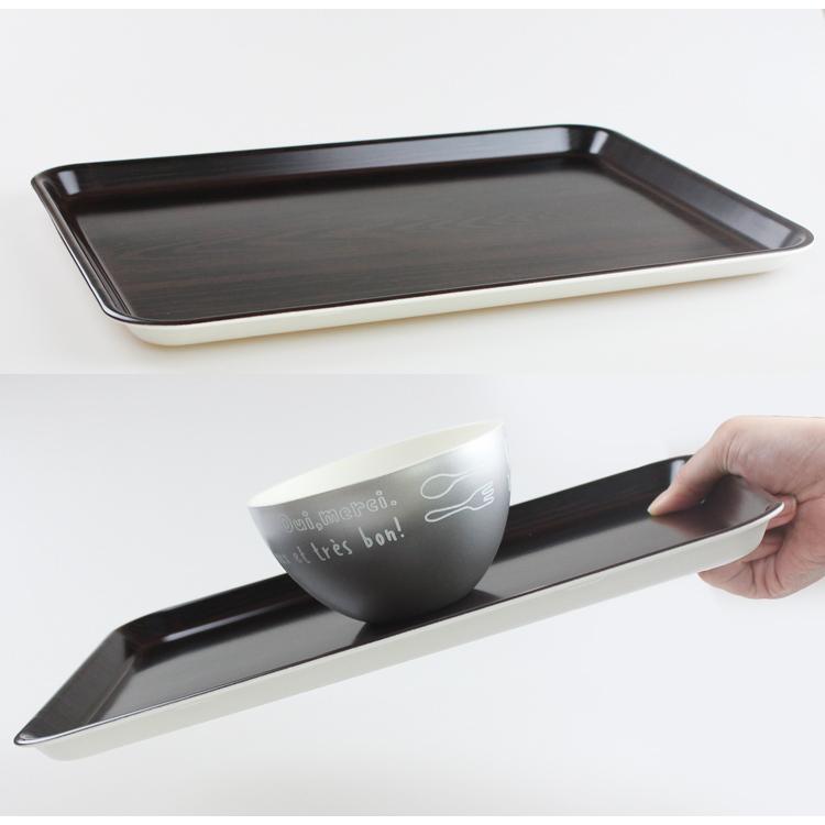 33cm ペット樹脂 ノンスリップトレー 黒檀杢 すべり止め 食洗機対応 電子レンジ対応 (やまかづ) |  | 01