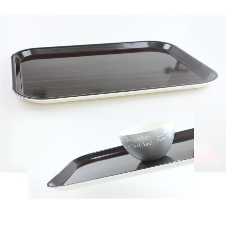 38cm ペット樹脂 ノンスリップトレー 黒檀杢 すべり止め 食洗機対応 電子レンジ対応 (やまかづ) |  | 01