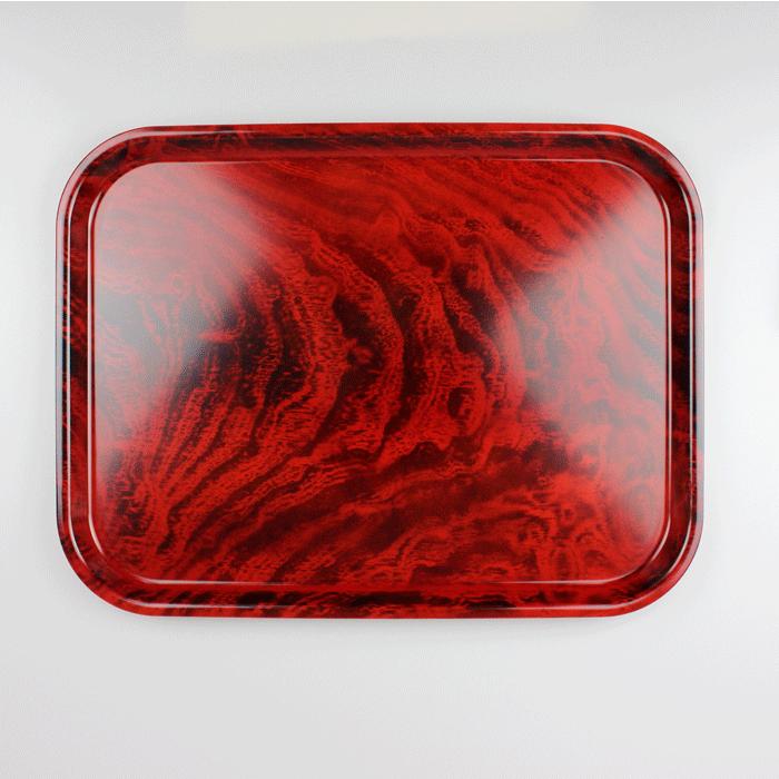 38cm ペット樹脂  紫檀杢目塗 ノンスリップ トレー 食洗機対応 電子レンジ対応 (やまかづ) |  | 01