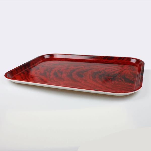 38cm ペット樹脂  紫檀杢目塗 ノンスリップ トレー 食洗機対応 電子レンジ対応 (やまかづ) |  | 03