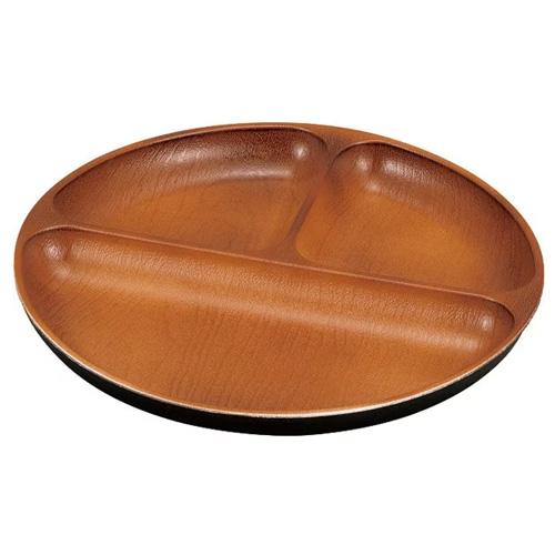 ランチプレート 丸仕切りプレート ナチュール 木目 丸型 電子レンジ 食器洗い乾燥機対応 重ねやすい スタッキング |  | 02