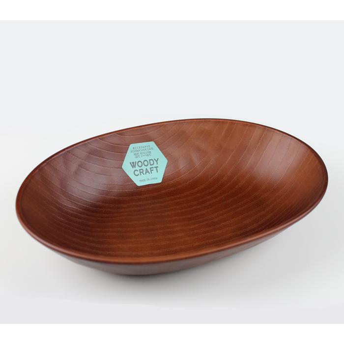 WOODY CRAFT オーバルプレート 870ml お皿 ナチュラル ブラウン 選べる2色 340ml 電子レンジ対応 食洗機対応 盛皿 | Woody | 07